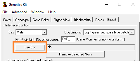 Genetics Kit Lay Egg button